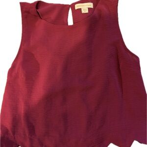 Monteau Burgundy Sleeveless Blouse